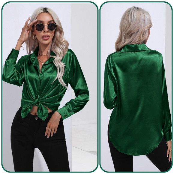 Blue Collared Neck Buttoned Long Sleeve Shirt - Picture 9 of 10